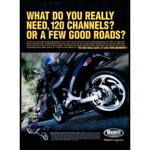 2002 Buell Motorcycle Sport Bike Vingtage Print Ad Rear Wheel Good Roads Photo